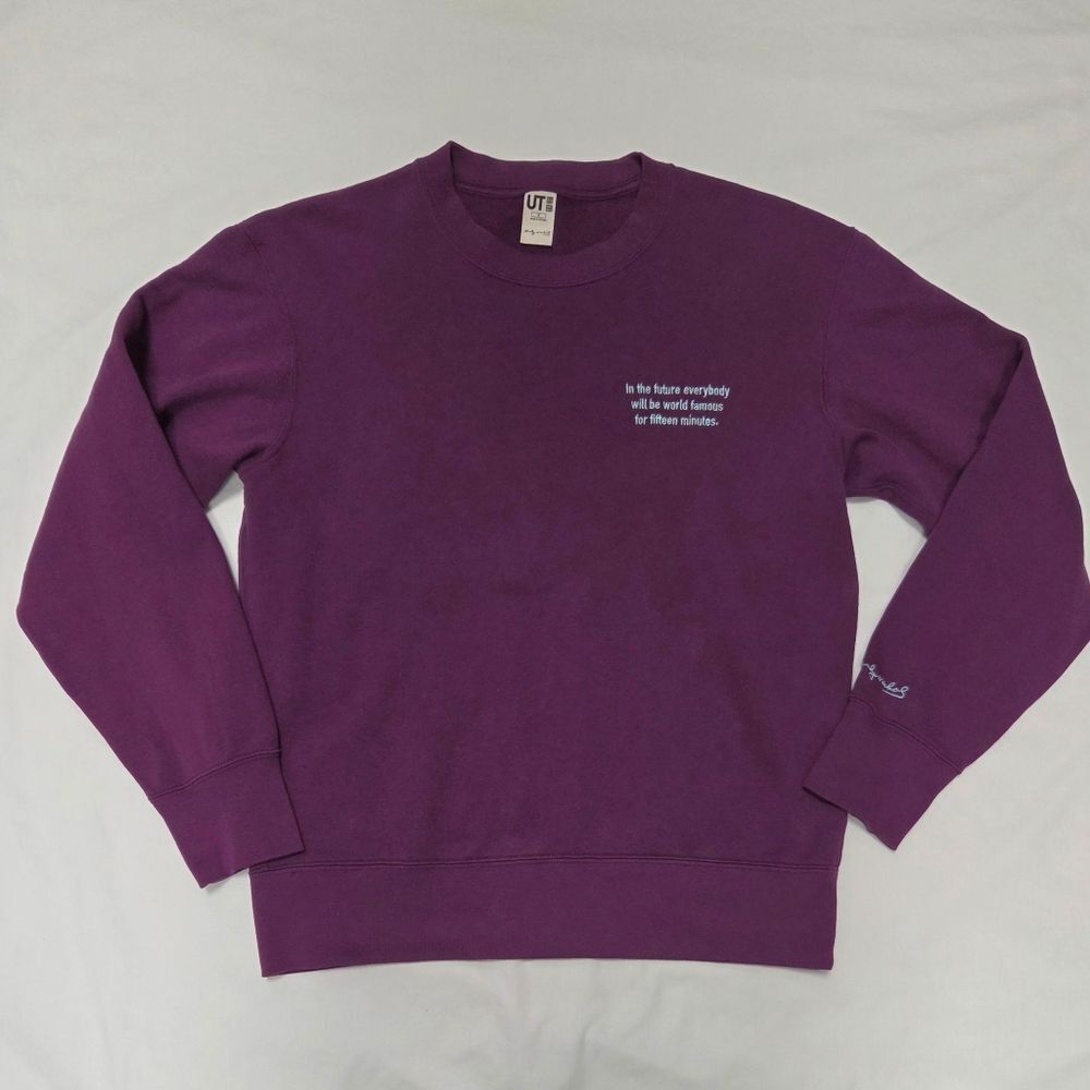 Uniqlo Andy Warhol Purple Fifteen Minutes Sweatshirt S